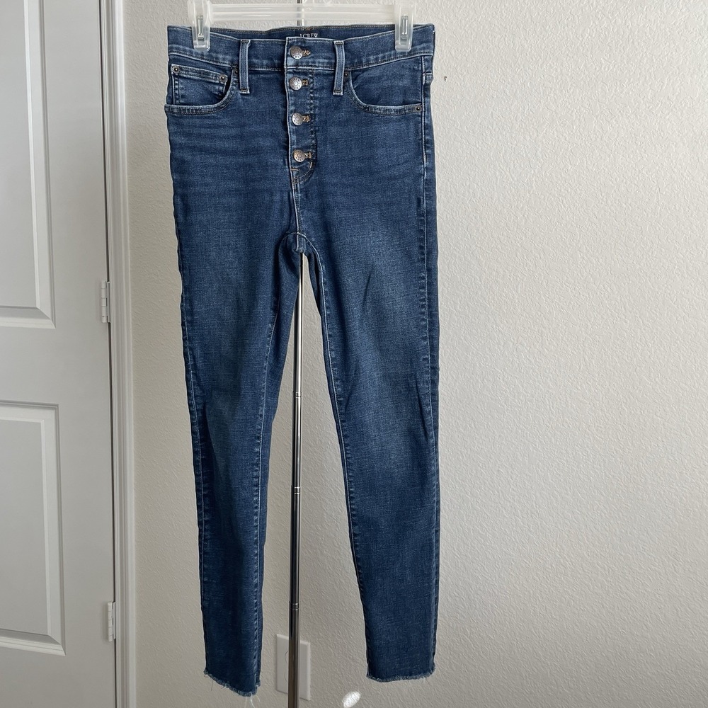 J.Crew Women's 27 High Rise Skinny Button Fly 26" Inseam Preppy Petite Casual